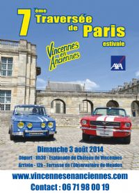 Smaïn parraine la 7e Traversée de Paris estivale organisée par Vincennes en Anciennes. Le dimanche 3 août 2014.  08H00